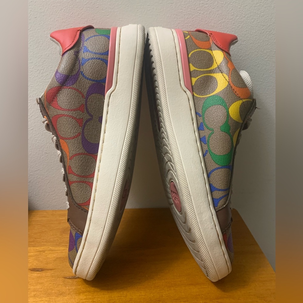 Coach Rainbow Multicolor Unisex Sneakers US 8B Eu 38.5 Style Code CA449 Preowned - Picture 5 of 10
